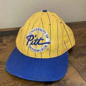 Pitt Panthers Vtg Pinstriple Snapback Hat The Game NCAA Basketball Made USA
